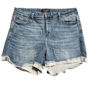 Judy‎ Blue Women's 3XL Distressed Denim Cutoff Shorts Frayed Hem Cuffed